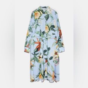 ZARA Silk Magnolia Shirt Dress